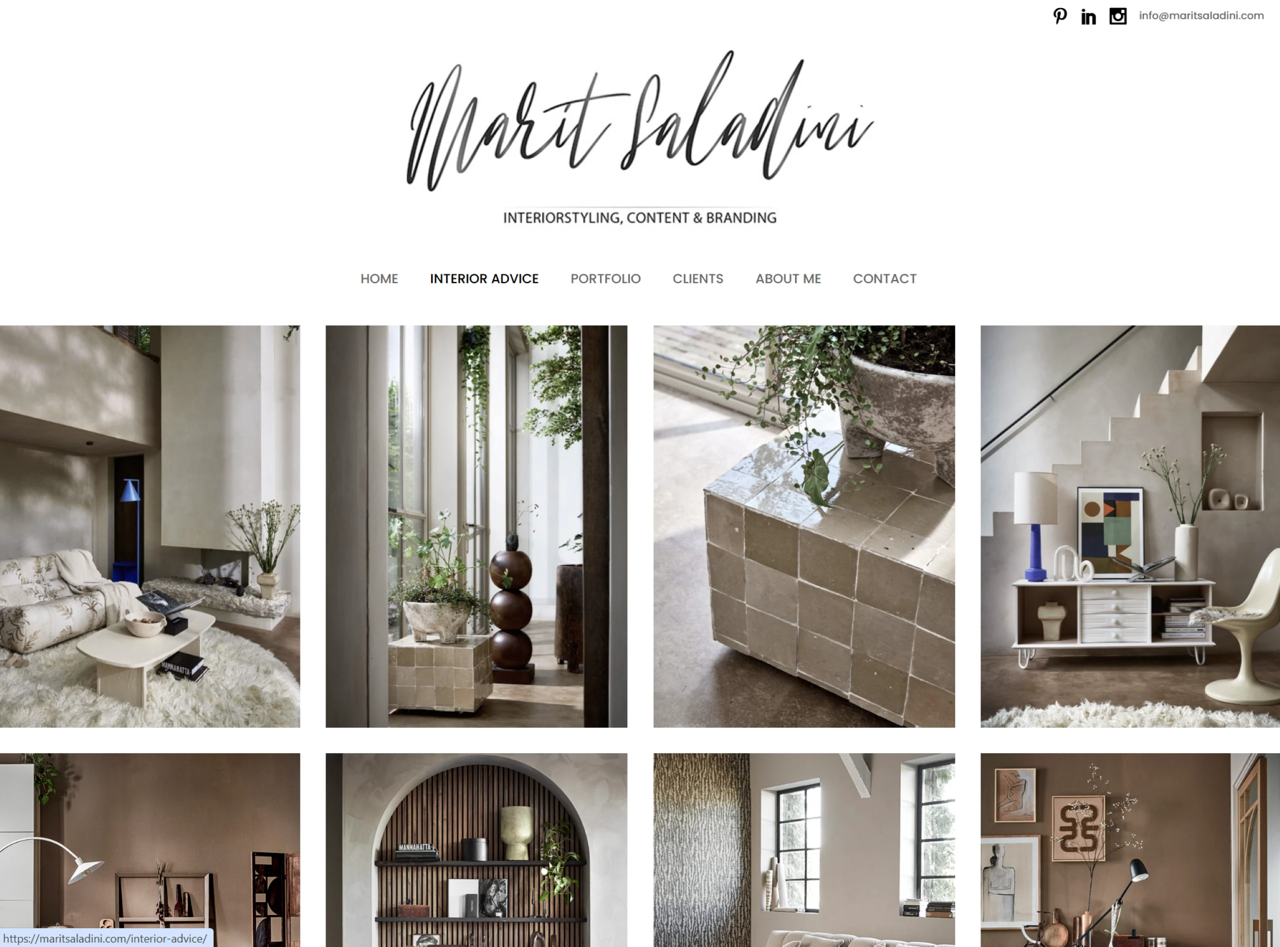 Website voor Marit Saladini