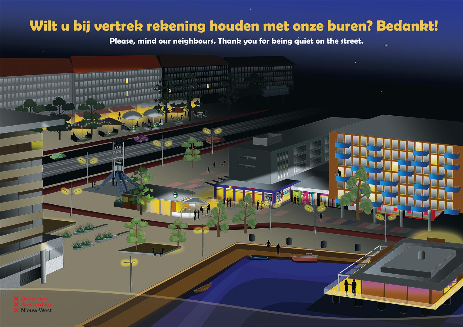 Plein 40-45 Amsterdam illustratie